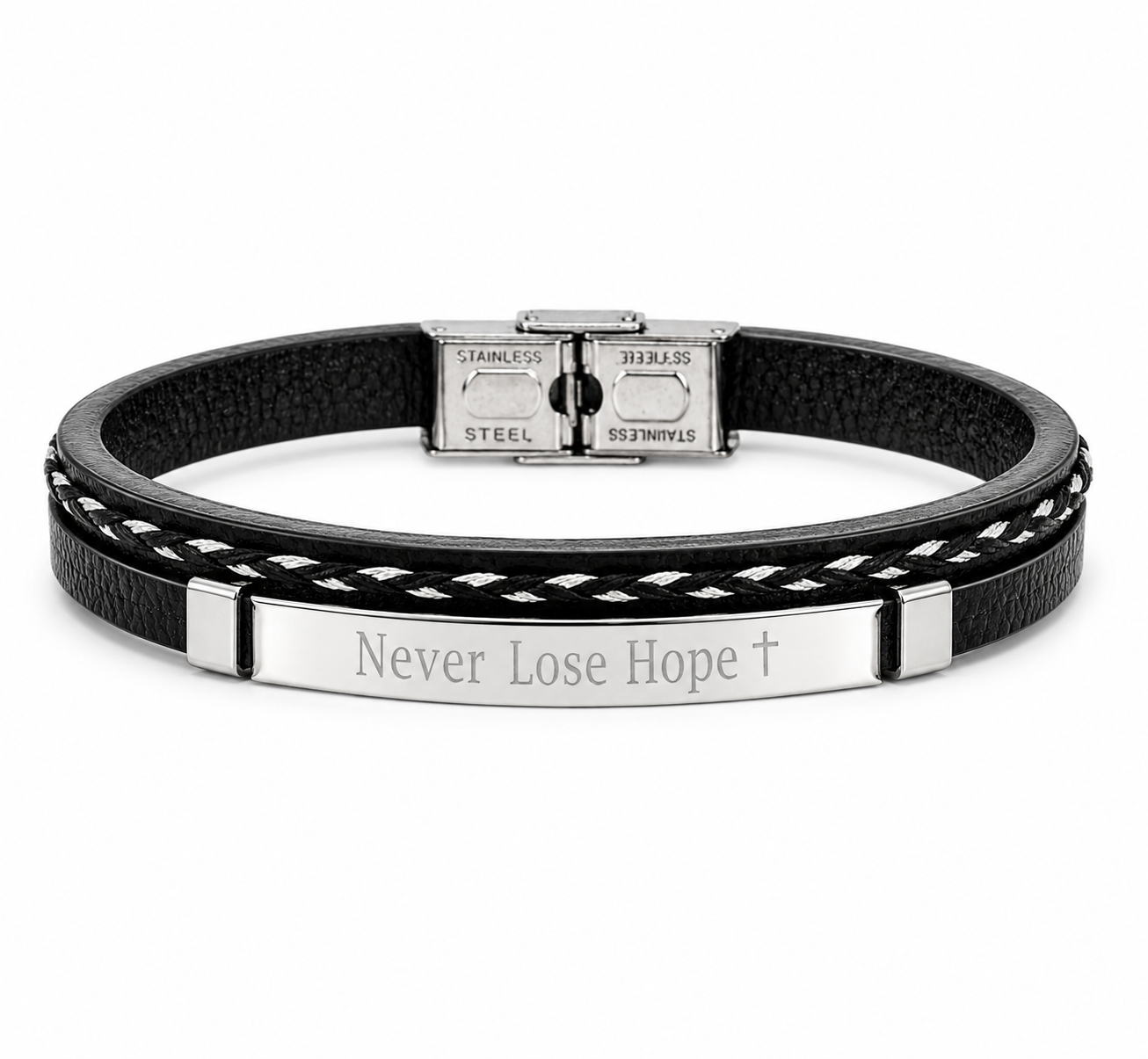 Heren armband met eigen tekst