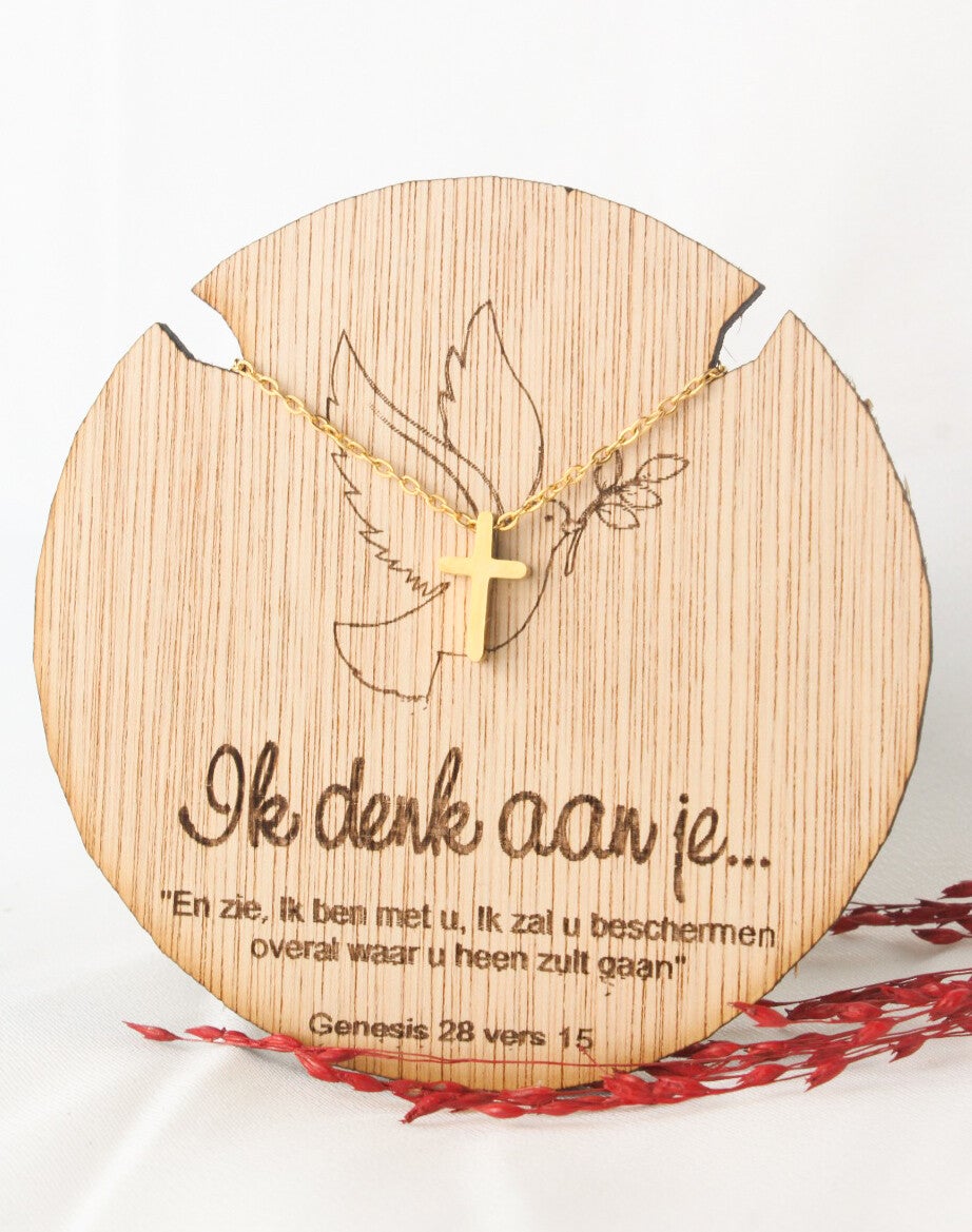 IK DENK AAN JE | Bordje met ketting
