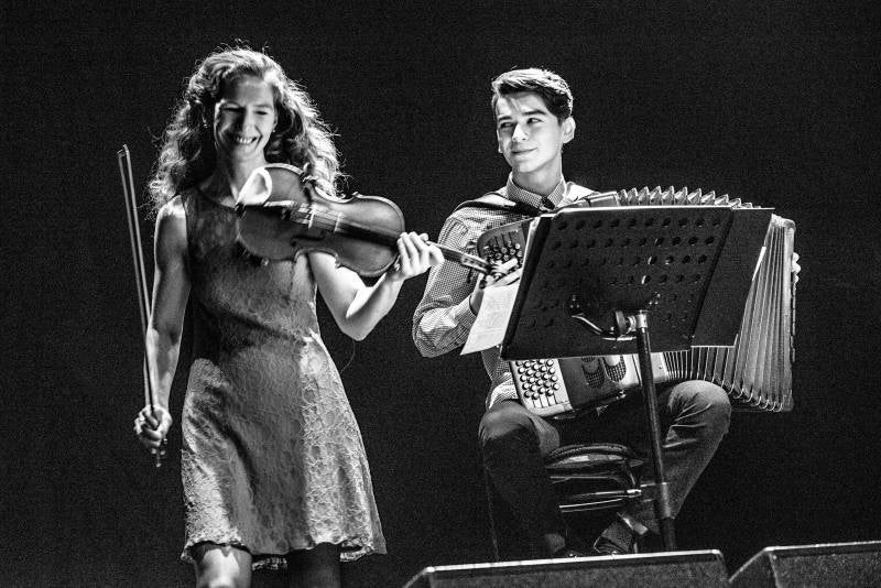 concerten, optredens, volle zalen, viool, top-accordeonist, accorden, duo, live music, proffesioneel, goed optreden, vioolles, workshops