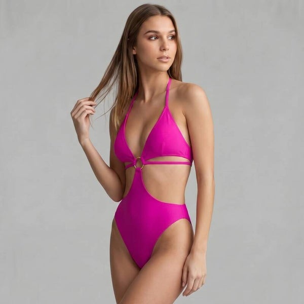 Monokini im String-Look mit Cut-Outs in Pink, Gr. S-L