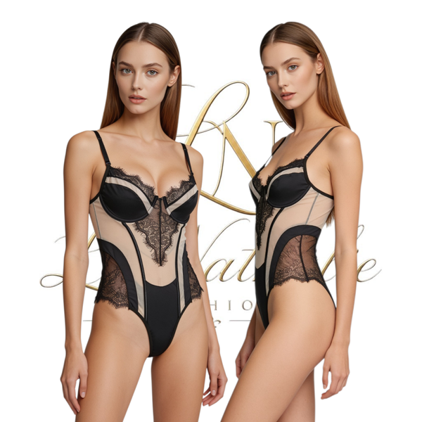 String-Body "Le Charme Sophistiqué" mit Spitze, Gr. S-L