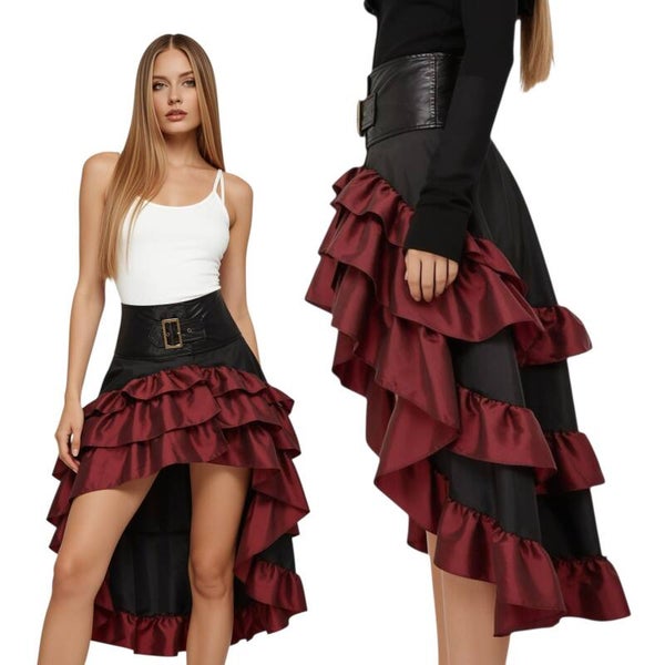 Damen-Steampunk-Rock "Vintage Rebel" – Asymmetrisch mit Schnalle