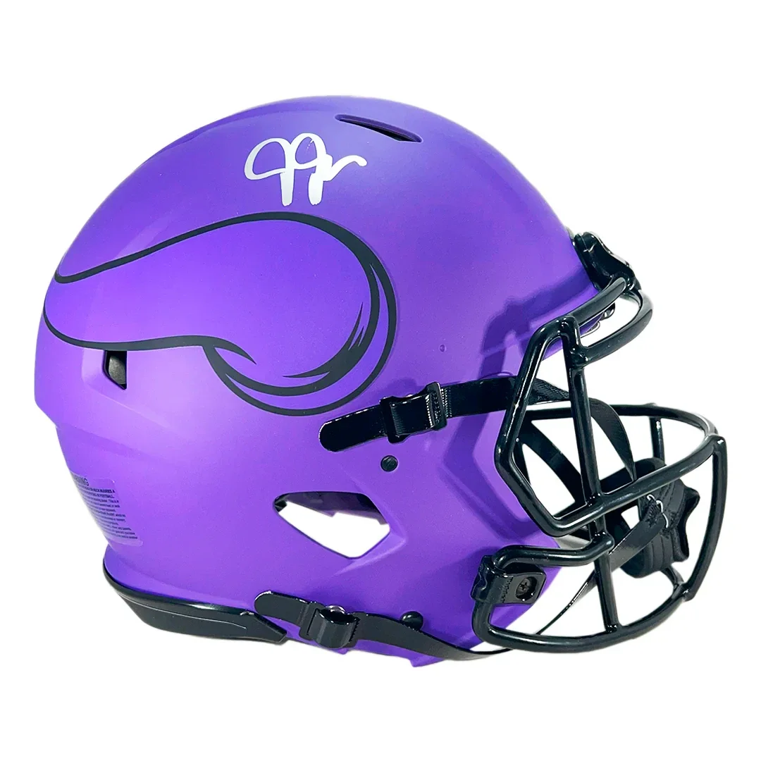 Justin Jefferson Signed Minnesota Vikings Authentic Rave Full-Size Football Helmet (Beckett)