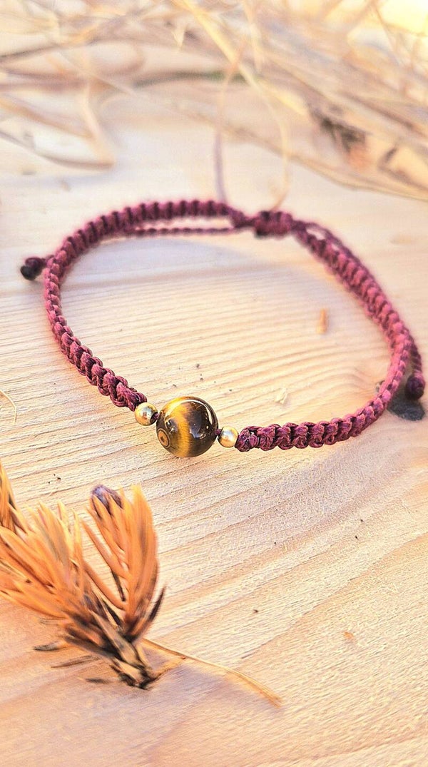 Tigerauge - Armband - bordeaux