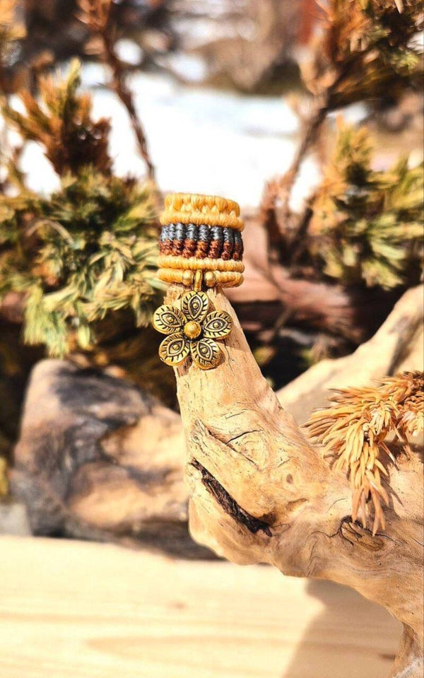 Haarschmuck Dreadlocks - Blume - beige