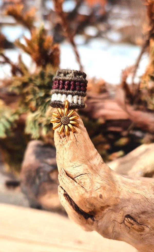 Haarschmuck Dreadlocks - Blume - grau