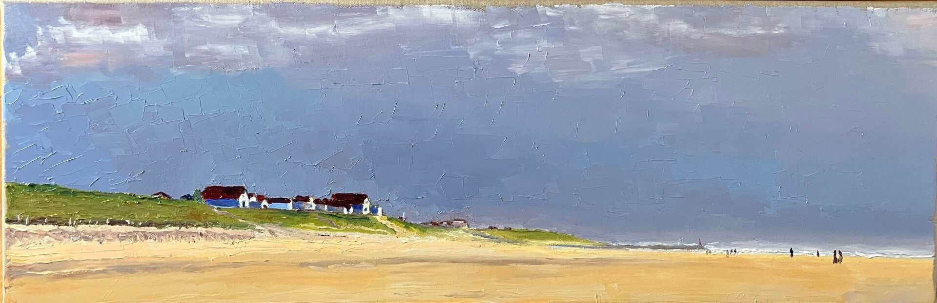 Mimizan, Plage Remember, huile sur toile 90 x 30cm