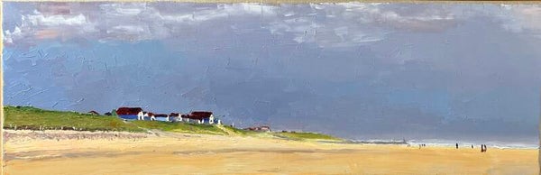 Mimizan, Plage Remember, huile sur toile 90 x 30cm