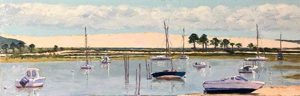Cap Ferret, le Mimbeau, huile sur toile 90 x 30cm