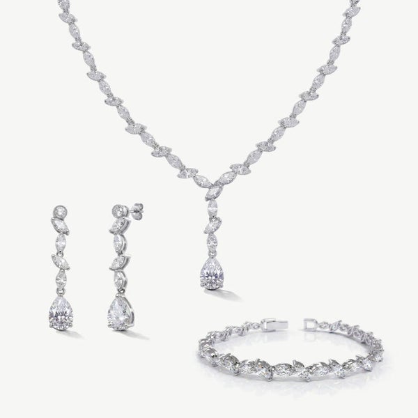 Andorra Classic Crystal Necklace Earrings Bracelet Set