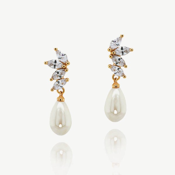 Ashbourne Pearl Crystal Rose Gold Earrings