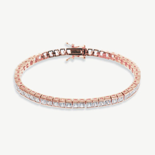Elegance Rose Gold Crystal Tennis Bracelet - Ivory & Co