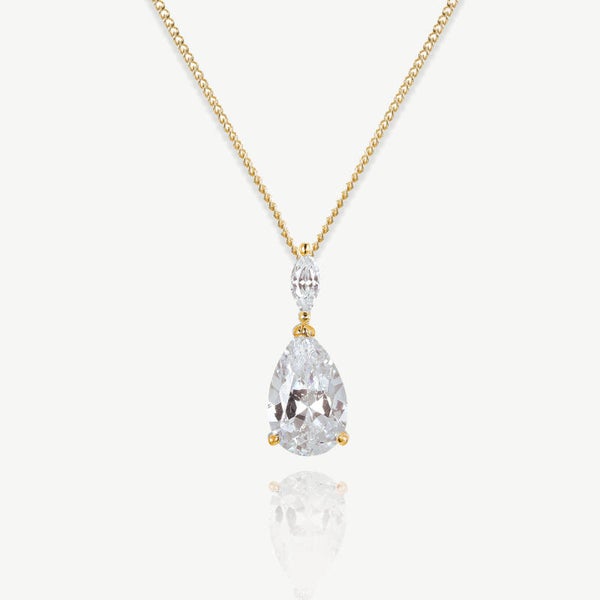 Genova Gold Crystal Pendant Necklace