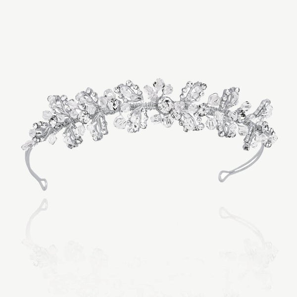 Giovanna Crystal Silver Bridal Headband Tiara