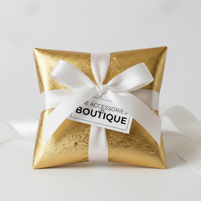The Accessories boutique packaging with branded bow