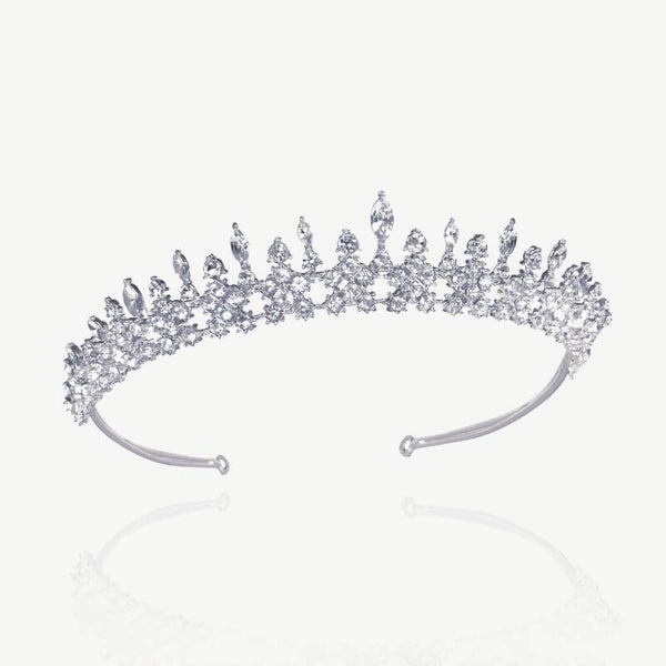 Katerina Silver Diamante Crystal  Tiara