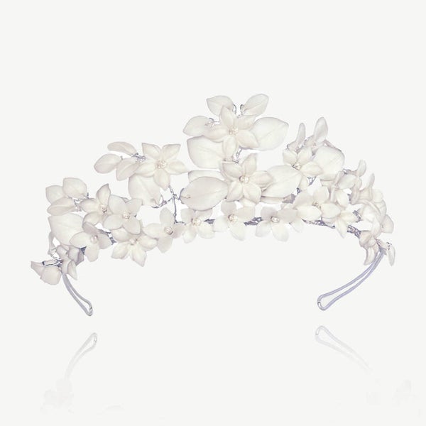Lilibet Floral Ceramic Floral Bridal Tiara