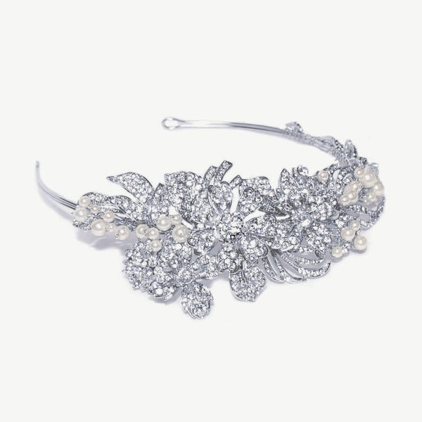 The Martina Luxury & Crystal Pearl Tiara