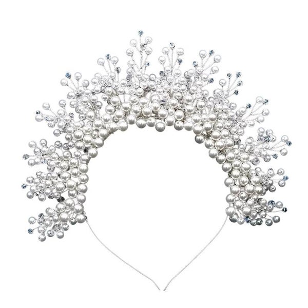 Luxury Pearl Crown Handmade Bridal Tiara