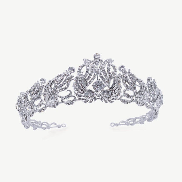 Victoria Diamante Silver Crystal Bridal Tiara