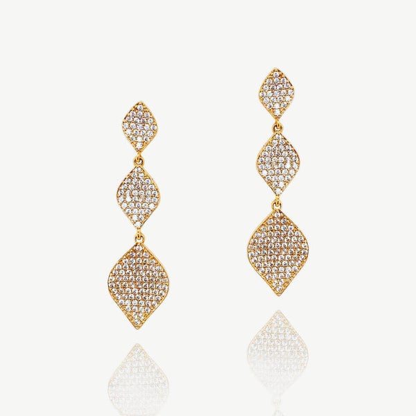 Rochelle Crystal Statement Gold Earrings