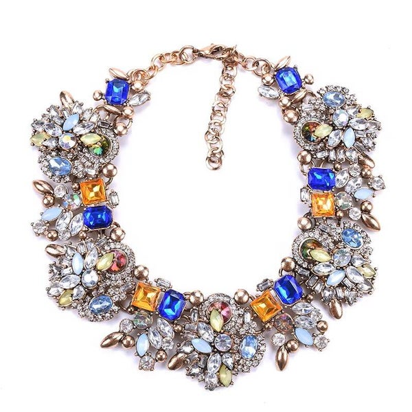 Large Statement Multi-Colored Crystal Earrings