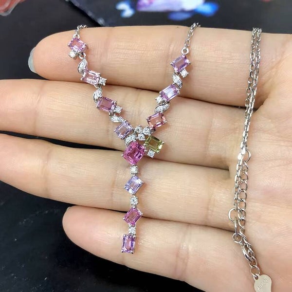 Cubic Zirconia Drop Necklace for Bridal & Formal Occasions