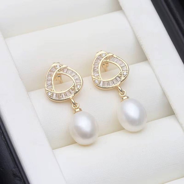 Freshwater Bridal Pearl & Cubic Zirconia Earrings