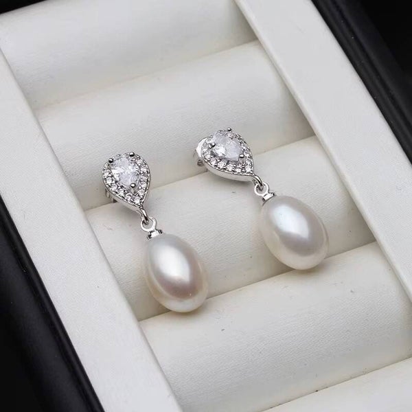 Freshwater Pearl Cubic Zirconia Dangle Earrings