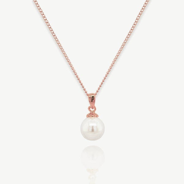 Salcombe Rose Gold Pearl Pendant & Chain