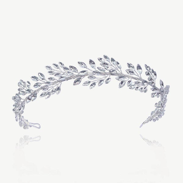 Utopia - Bridal Crystal  Leaf Tiara - Ivory & Co.