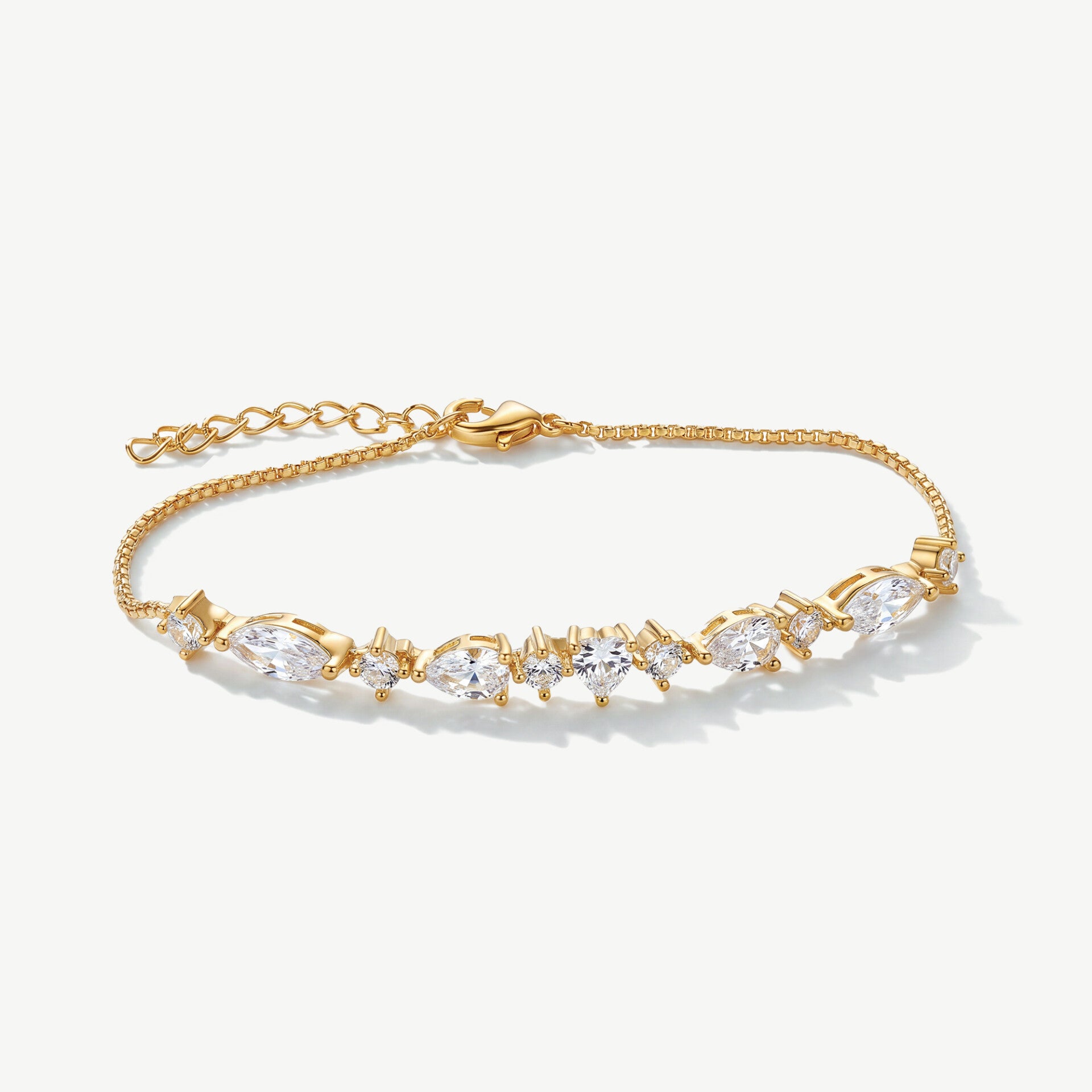 Versailles - Gold Marquise & Round Crystal Bracelet – Ivory & Co