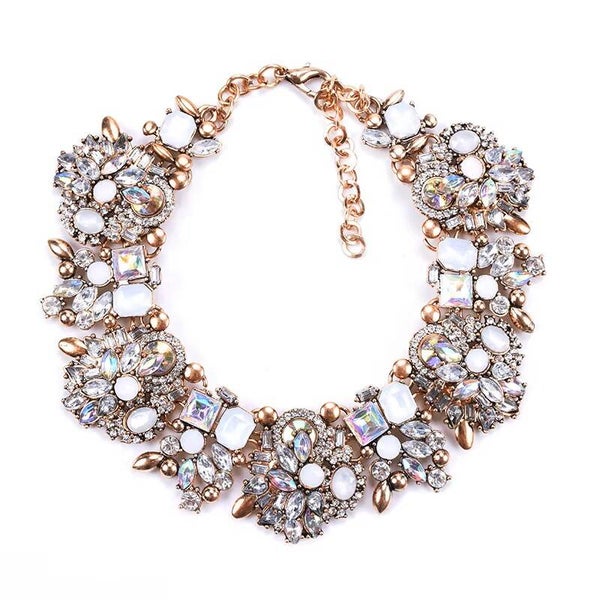 Opulent Crystal & Pearl Statement Necklace