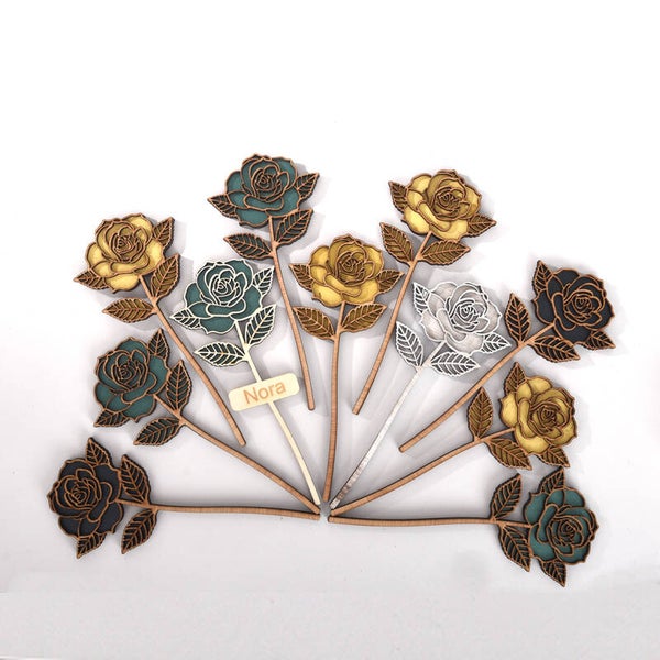 Houten bloem per stuk