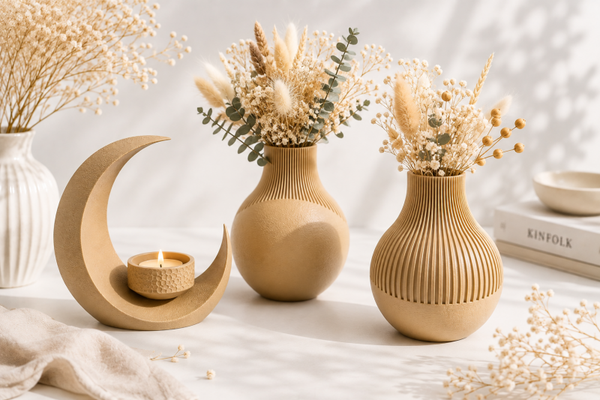 Warme beige waterdichte vaasjes