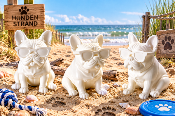 Bulldoggen op het strand