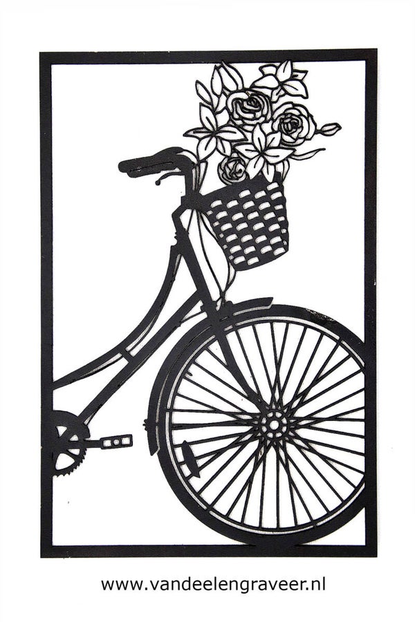 Fiets met bloemenmand