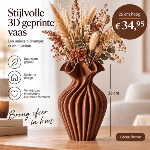 Stijlvolle 3D geprinte vaas