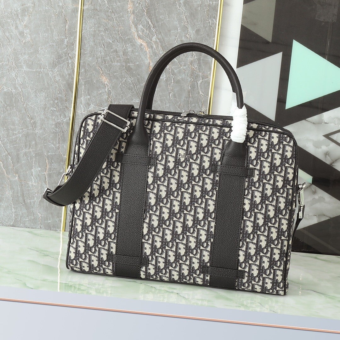 Dior zipped briefcase oblique