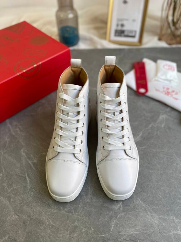Christian Loboutin red bottom high top sneaker