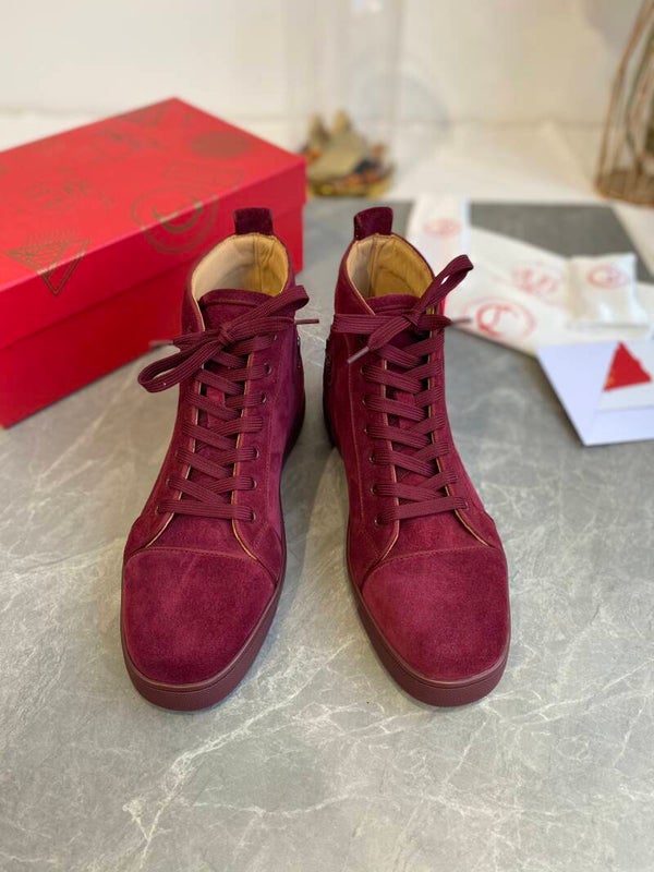 Christian Loboutin red bottom high top sneaker