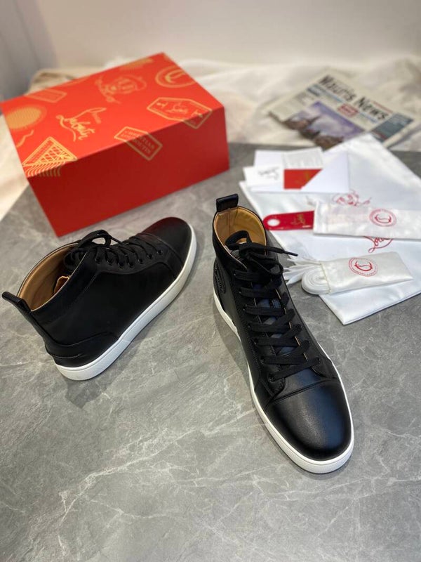 Christian Loboutin red bottom high top sneaker