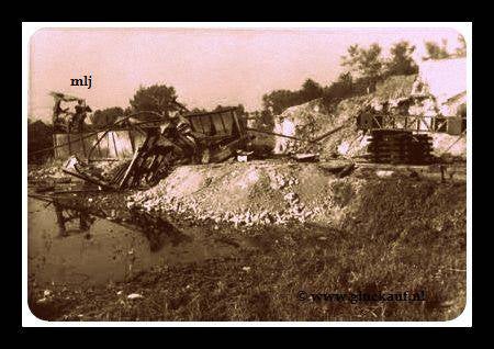 1 sept.1944 mijnbrug spaubeek op geblazen door Duitsers.© www.gluckauf.nl