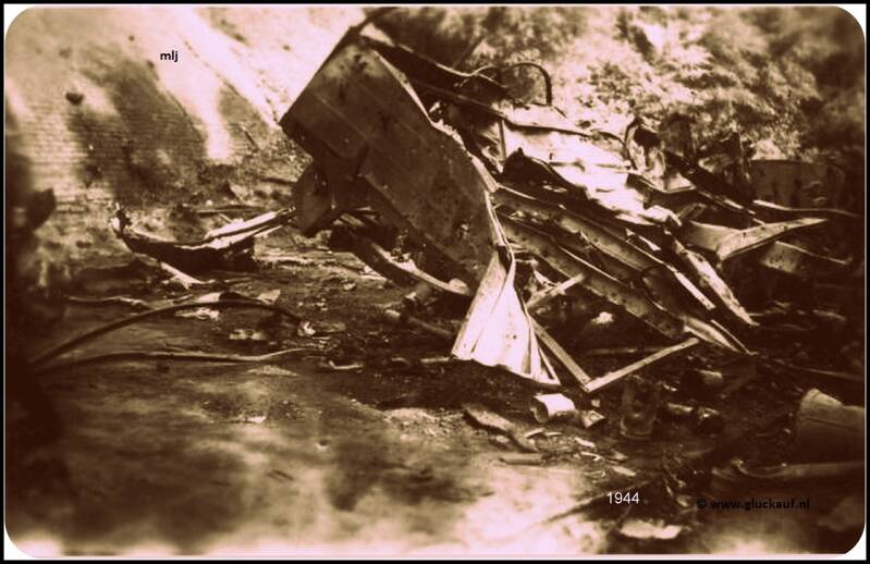 Brunssum Viaduct Rimburgerweg 1944 onder de brug.© E.Hager/www.gluckauf.nl