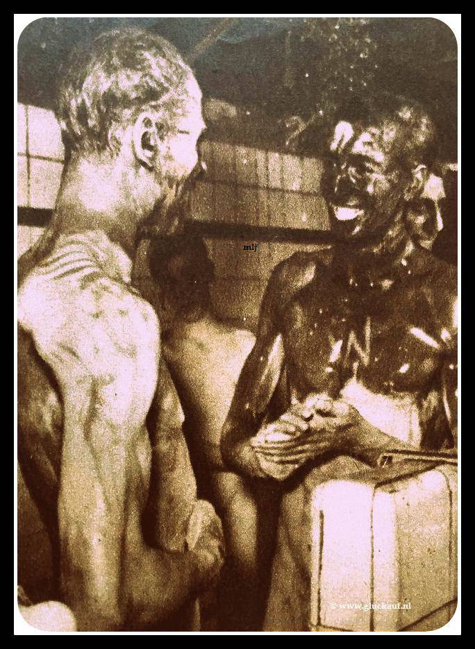 NIEUW! H.J.Hendriks en W.De Vries in 1948, houwers. © Driessen-www.gluckauf.nl