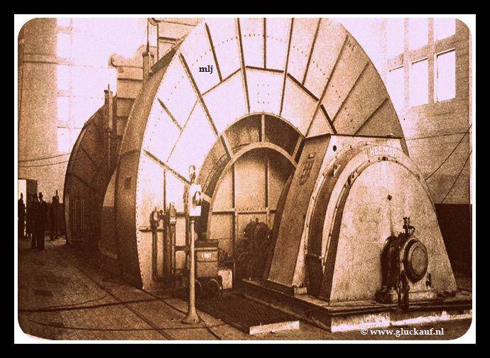 NIEUW! Nieuwe ventilatoren in het nieuwe ventilatoren gebouw van de stm.Emma 1946.© Cals/www.gluckauf.nl