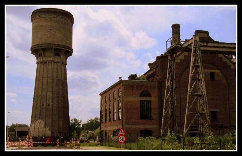 Voormalige mijn Zolder. Met de schacht en de watertoren. © www.gluckauf.nl