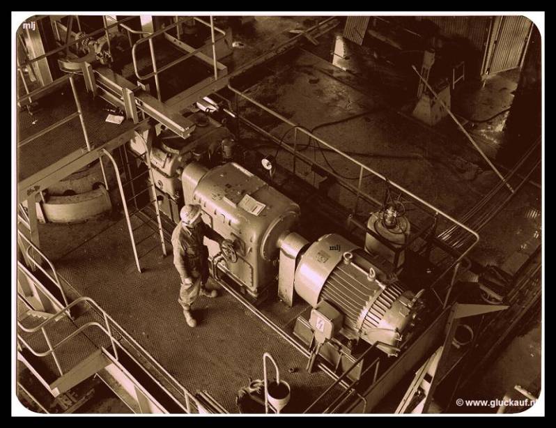 Aandraaimachines van de boortafel, van de voormalige Staatsmijn Beatrix.© www.gluckauf.nl