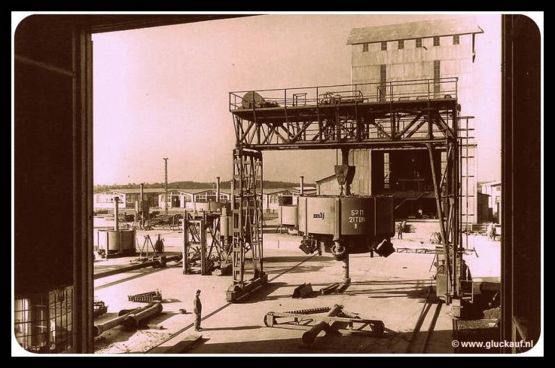 Een blik op een boorkop uit de boortoren uit 1957 van de Staatsmijn Beatrix. © www.gluckauf.nl