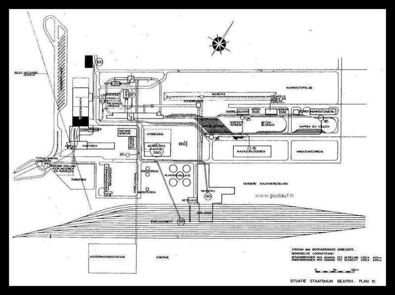 Stm. Beatrix tekening plattegrond van de geplande mijn.© www.gluckauf.nl